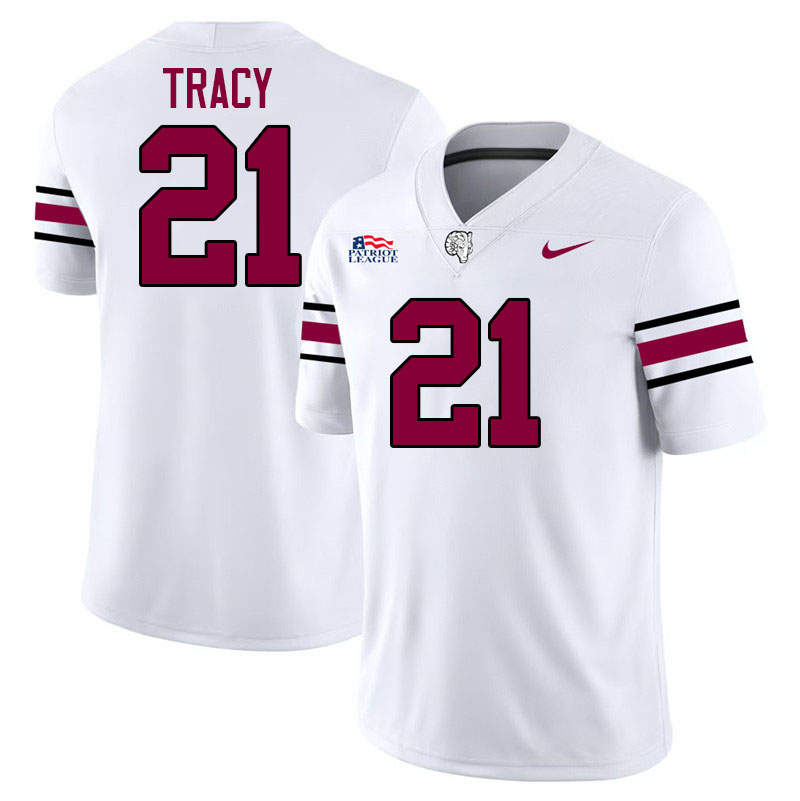 Fordham Rams #21 Nodin Tracy College Football Jerseys,Uniforms-White